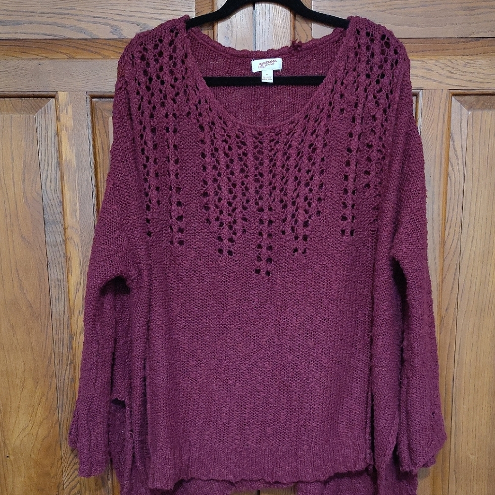 Women's Burgundy Knit Sweater by Arizona Jean Co - XL